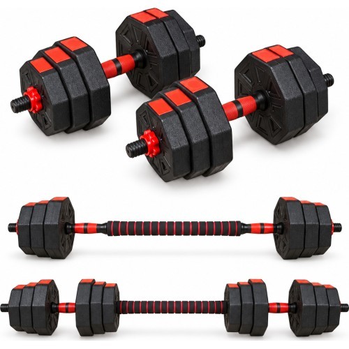 Adjustable HEX Dumbbell & Barbell 2-in-1 Set - 20 kg