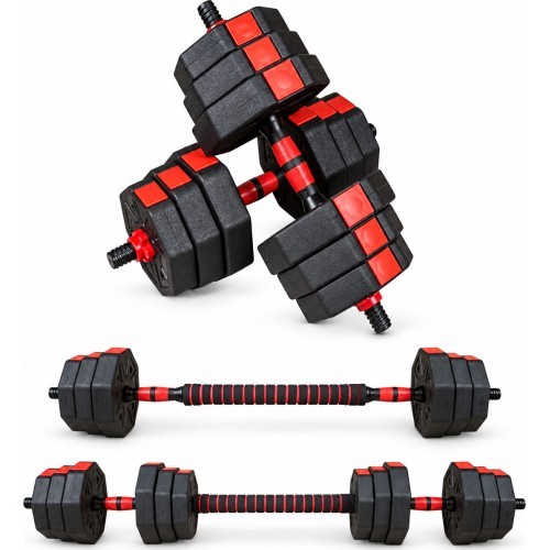 Adjustable HEX Dumbbell & Barbell 2-in-1 Set - 30kg