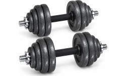 Regulējams čuguna hanteļu komplekts FiTKER® ar somu - 20 kg