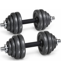 Adjustable Cast Iron Dumbbell Set with Carry Case - 30kg