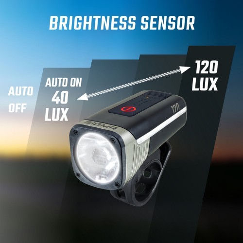 Priekšējais lukturis Sigma Aura 120 Link USB