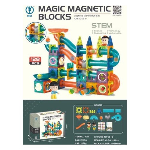 Magnetic Blocks Set of 128 elements