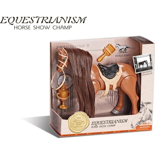 Combing Horse Figurine with Long Mane