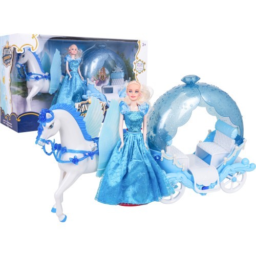 Carriage with Horses + Doll Set