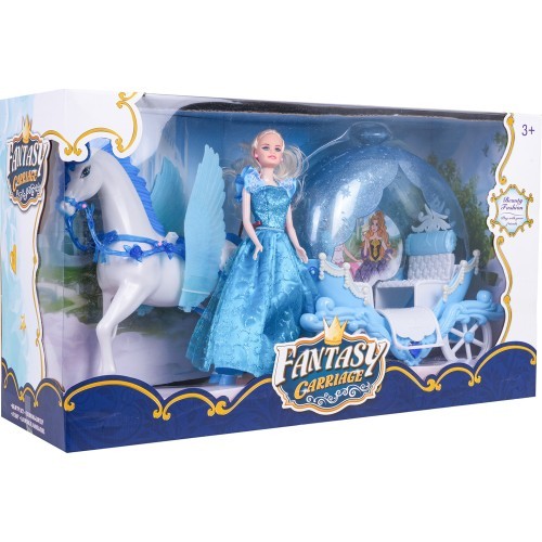 Carriage with Horses + Doll Set