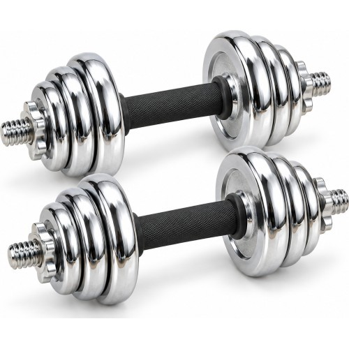 Chrome Dumbbell Set with Carry Case - 50kg