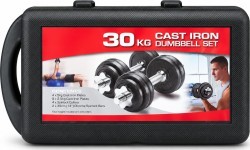 Adjustable Cast Iron Dumbbell Set with Carry Case - 30kg