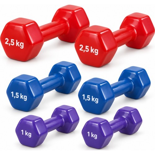 Vinila hanteļu komplekts ar somu - 10 kg