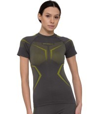 Sieviešu termo krekls ar īsām piedurknēm Brubeck Dry SS1465W - Grey/Lime