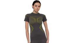 Women's Short-Sleeve Performance Shirt Brubeck Dry SS1465W - Grey/Lime