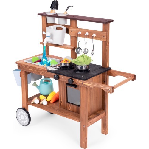 Уличная грязевая кухня для детей с аксессуарами, еловое дерево ECOTOYS
