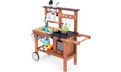 Outdoor mud kitchen for children with accessories fir wood ECOTOYS