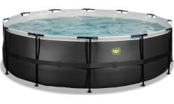 EXIT Black Leather pool ø488x122cm with sand filter pump - black