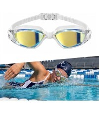 Peldbrilles inSPORTline Clariflow Mirror - White with blue mirrored lenses