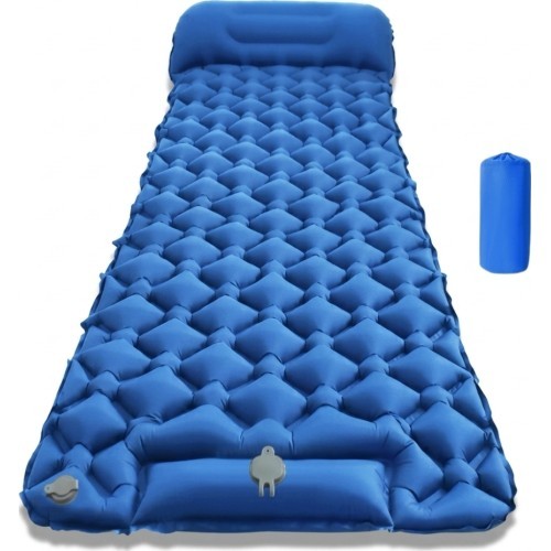 Надувной коврик для сна со встроенным насосом inSPORTline Soultea 190 x 60 x 6 cm - Синий