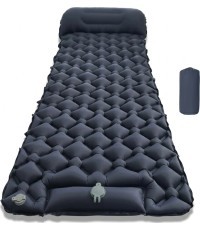 Надувной коврик для сна со встроенным насосом inSPORTline Soultea 190 x 60 x 6 cm - Тёмно-синий
