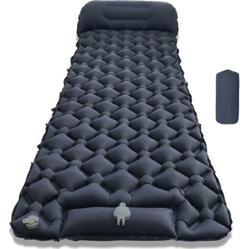 Надувной коврик для сна со встроенным насосом inSPORTline Soultea 190 x 60 x 6 cm - Тёмно-синий