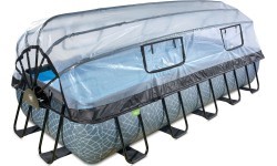 Бассейн EXIT Stone 540x250 см с куполом и песочным фильтр-насосом, серый