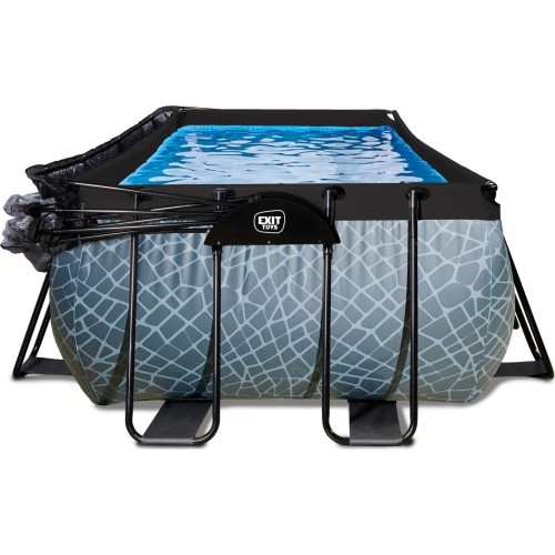 EXIT Stone pool 540x250 cm with dome and sand filter pump - grey Framed pool Rectangular 12600 L
