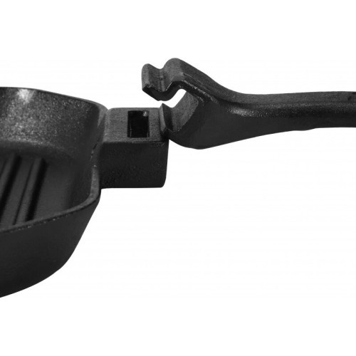 Ribbed cast iron grill pan with removable handle Steak Champ