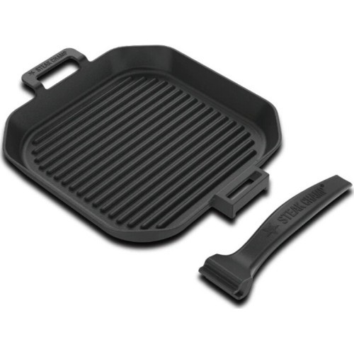 Rievota čuguna panna ar noņemamu rokturi Steak Champ