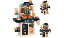 Kids kitchen sounds led steam generator 42 accessories navy blue