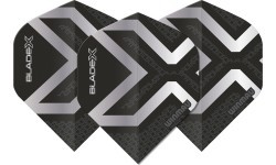 Winmau Blade X Prism Delta spalviņas, metāliski melns/sudrabs