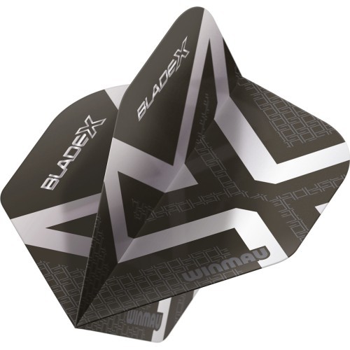 Winmau Blade X Prism Delta spalviņas, metāliski melns/sudrabs