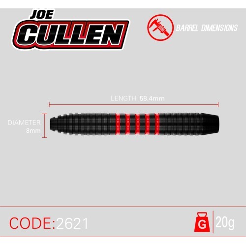 Winmau Joe Cullen misiņa šautriņas ar tērauda uzgali 20g