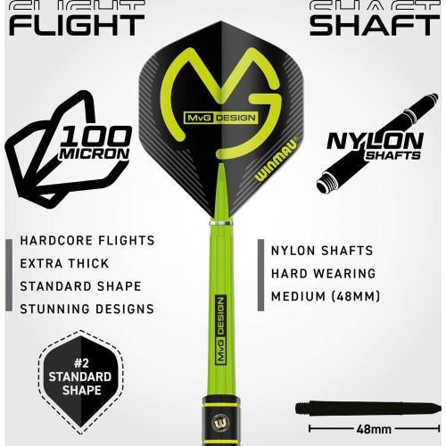 Winmau MvG SE tērauda gala šautras, 21 g