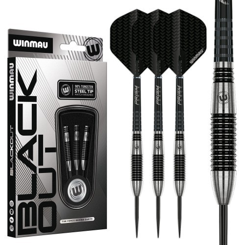 Дротики со стальным наконечником Winmau Blackout 2, 90% вольфрам
