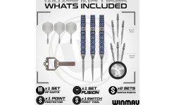 Winmau Lunaris Parallel Switch Point šautriņas, 90% tungstens