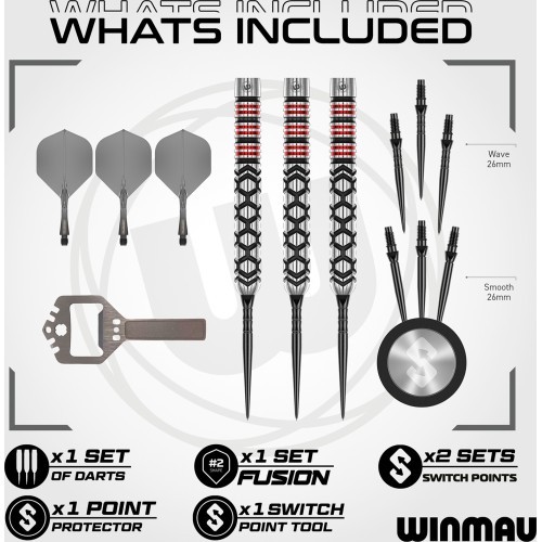 Winmau Fornax Parallel Switch Point dārti, 90% volframs