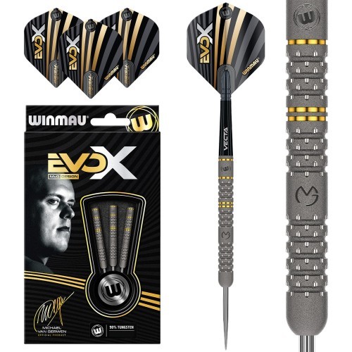 Winmau MvG EvoX 90% volframa tērauda uzgaļa šautriņas