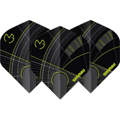 Winmau Prism Delta MvG šautriņu spārnīši melns/zaļš