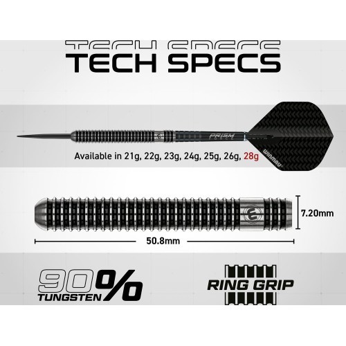 Winmau Blackout 1 tērauda uzgaļa šautriņas 90% volframs 28g