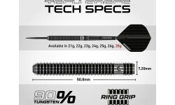 Winmau Blackout 1 tērauda uzgaļa šautriņas 90% volframs 28g