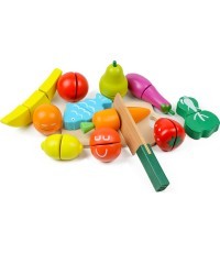 Koka augļu un dārzeņu griešanas komplekts (13 gab.) Ecotoys