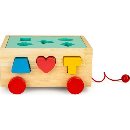 Wooden sorter cart with blocks Ecotoys