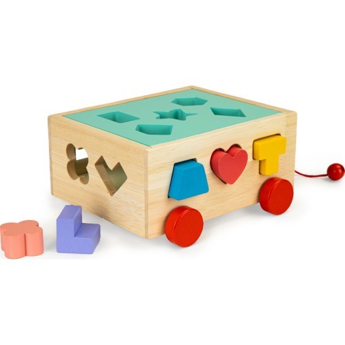 Wooden sorter cart with blocks Ecotoys