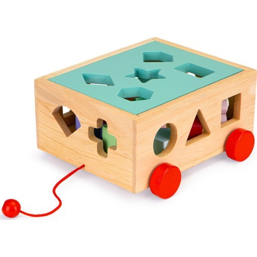Wooden sorter cart with blocks Ecotoys