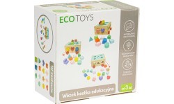 Деревянная сортировочная тележка с кубиками Ecotoys