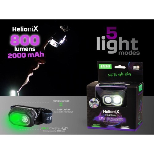 ZFISH Headlamp Helionix UV