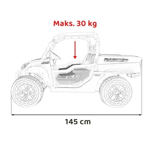 Elektriskais bērnu auto Farmer Truck UTV Racing, sarkans