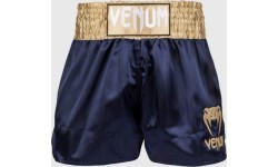 Venum Classic Muay Thai Shorts - Navy Blue/Gold