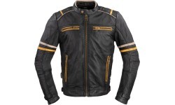 W-TEC Traction Vīriešu ādas motocikla jaka - Melna