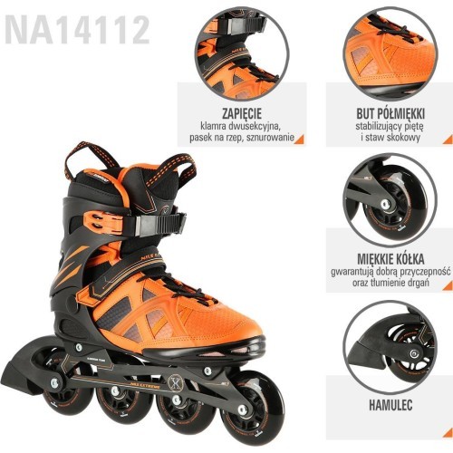 NA14112 BLACK-ORANGE IN-LINE SKATES NILS EXTREME - NA14112 BLACK-ORANGE IN-LINE SKATES NILS EXTREME