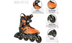 Melnas un oranžas skrituļslidas NILS Extreme NA14112 - NA14112 MELNAS-ORANŽAS SKRITUĻSLIDAS NILS EXTREME
