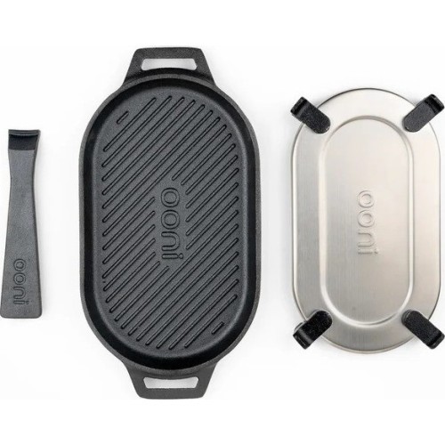 Corrugated cast iron frying pan Ooni Grizzler