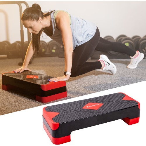 Aerobic Exercise Step Platform inSPORTline AS150 - Black-red